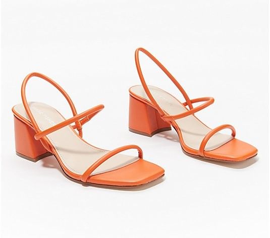 Marc Fisher Strappy Block Heel Sandals - Galvin RTB - QVC.com | QVC