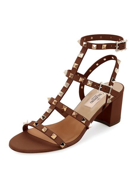 Rockstud Leather 60mm City Sandal | Neiman Marcus
