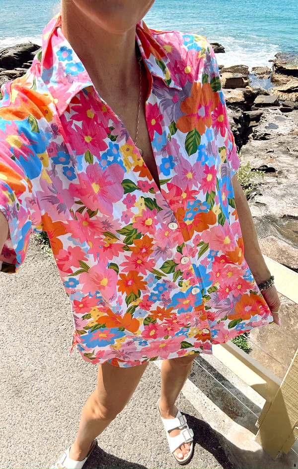 Parker Button Down ~ Barbie™ Blooms | Show Me Your Mumu