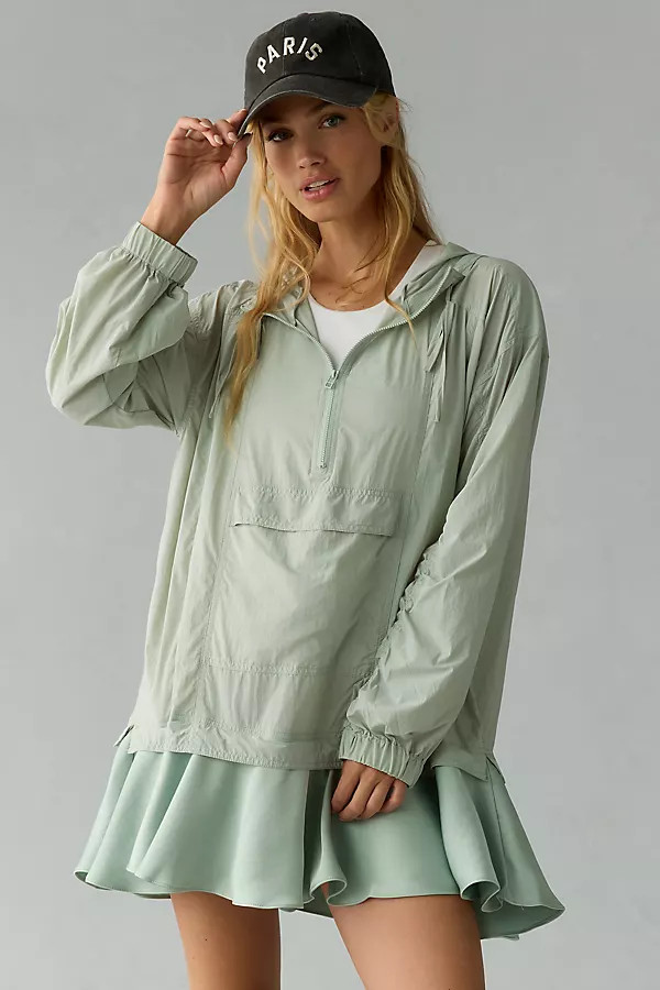 Daily Practice by Anthropologie Ruffle-Hem Half-Zip Pullover Dress | Anthropologie (US)