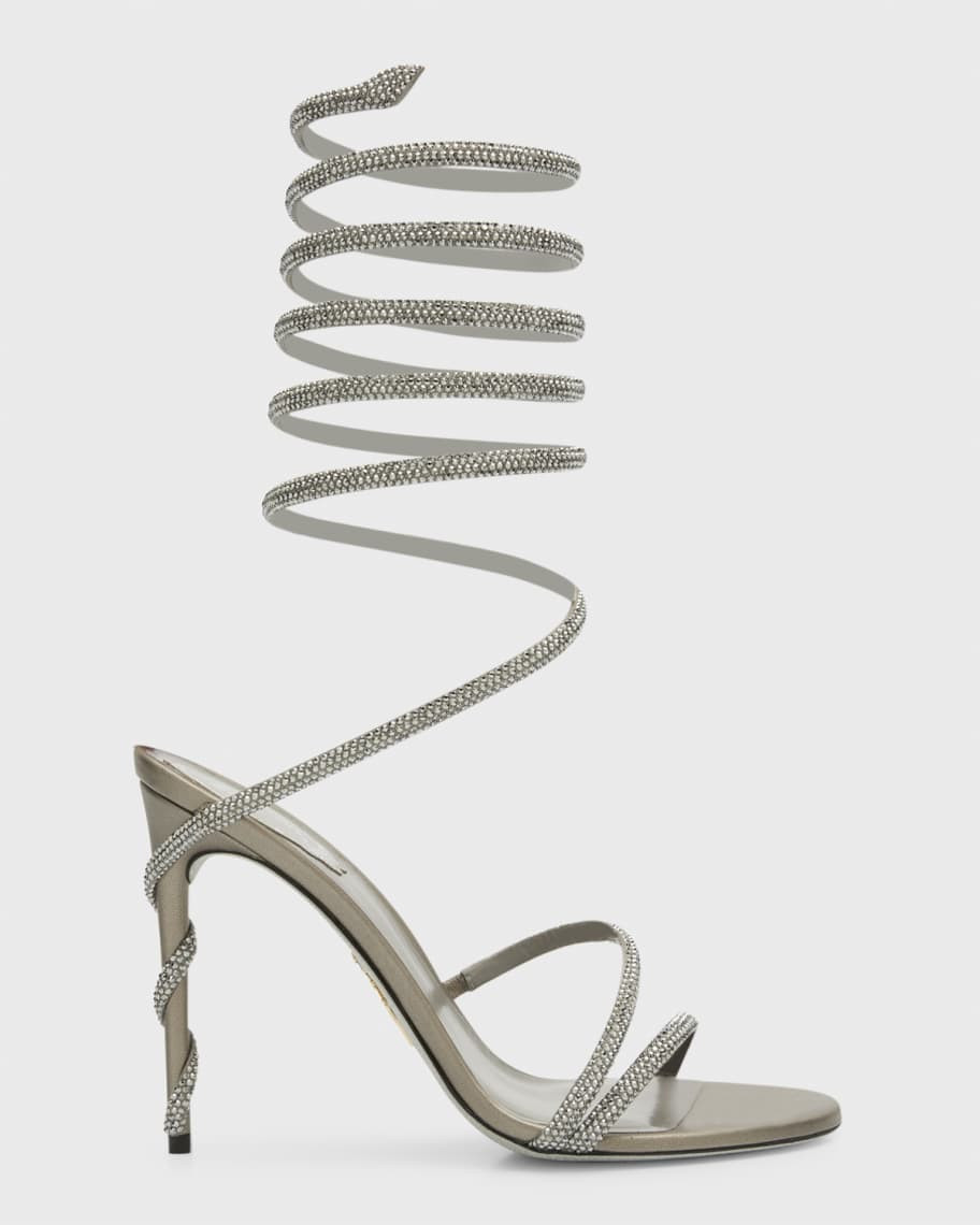 Rene Caovilla Strass Snake-Wrap Sandals | Neiman Marcus