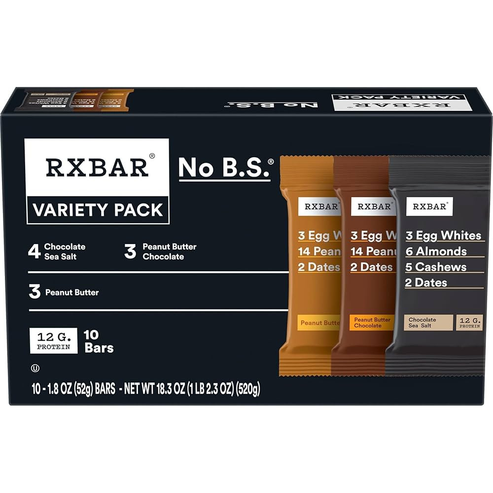 RXBAR Protein Bars, Protein Snack, Snack Bars, Variety Pack, 18.3oz Box (10 Bars) | Amazon (US)