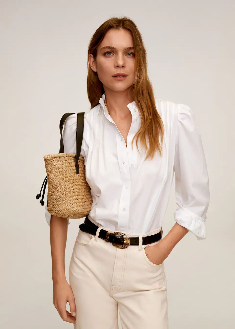 Puffed-shoulder blouse | MANGO (US)