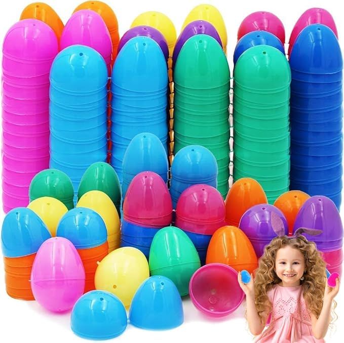 The Dreidel Company Fillable Easter Eggs with Hinge Bulk Colorful Bright Plastic Easter Eggs, Per... | Amazon (CA)