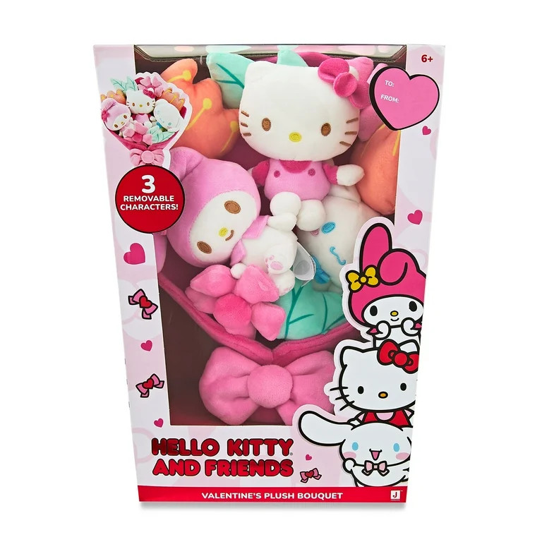 Hello Kitty and Friends - 12-inch Plush Valentine’s Bouquet - 9 Plush Included - Officially Lic... | Walmart (US)