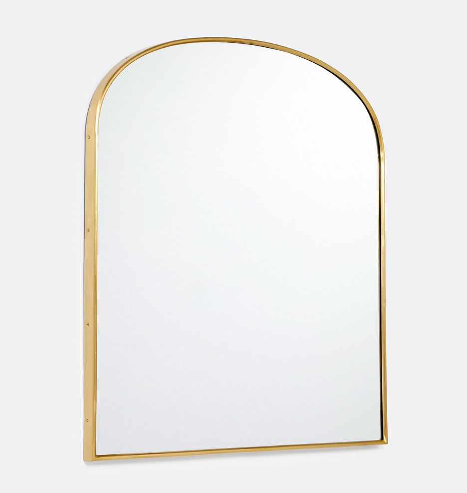 Aged Brass Arched Mantel Metal Framed Mirror
 | Rejuvenation | Rejuvenation