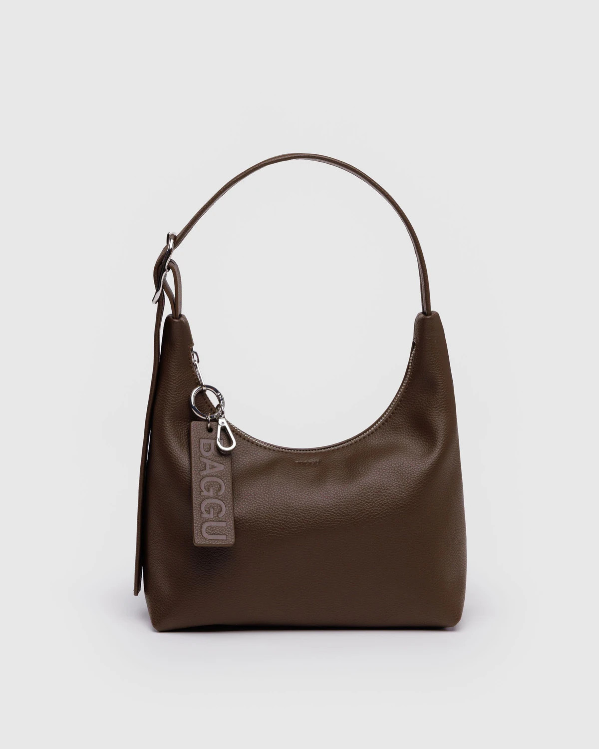 Mini Recycled Leather Shoulder Bag Brown - Baggu | BAGGU