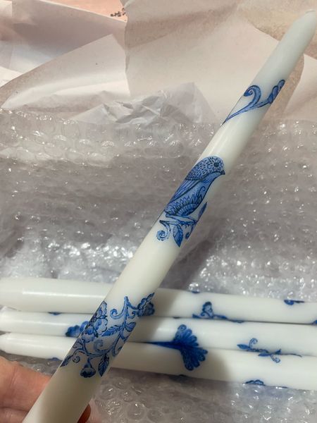 Blue and white bird taper candles. Set of 4. So perfect for blue and white and grandmillennial decor.

#LTKhome #LTKfindsunder50