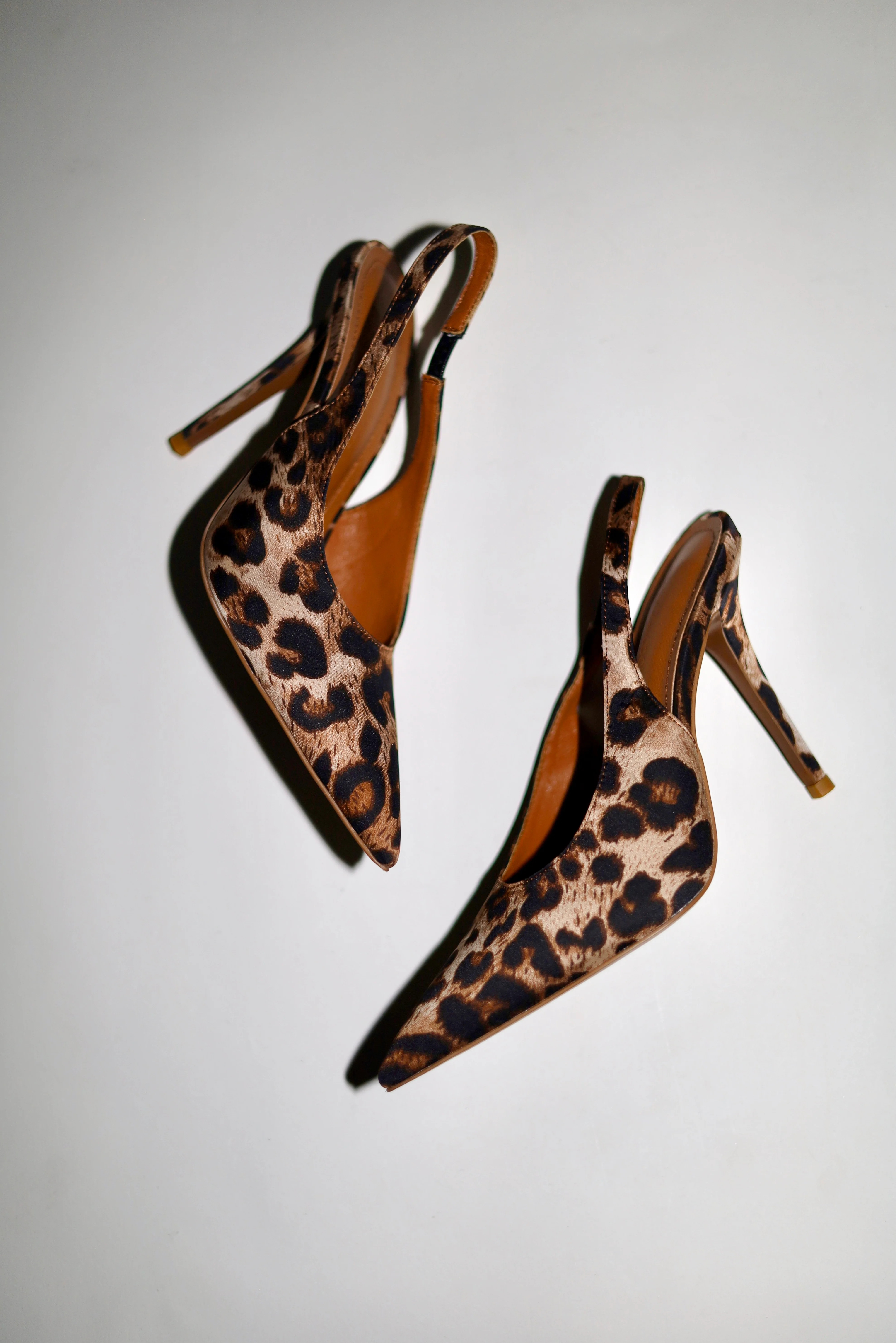 Alexandra Leopard Satin Slingback 110 mm | CULT OF COQUETTE