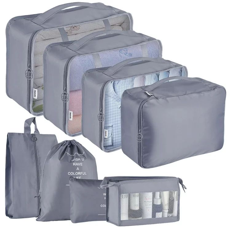 Koovon Packing Cubes for Travel, 8Pcs Travel Cubes Set Foldable Suitcase Organizer Lightweight Lu... | Walmart (US)