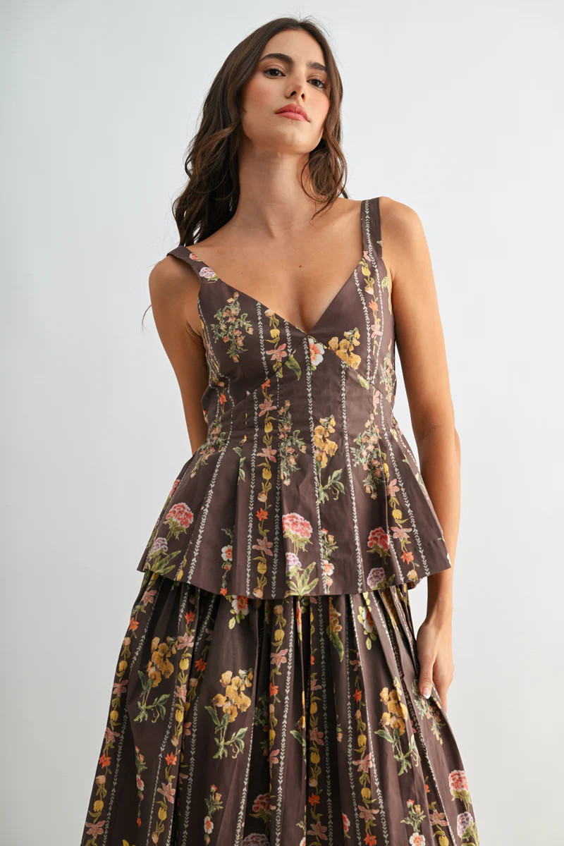 Francesca Floral Print Tailored Tank Top | Benaar La