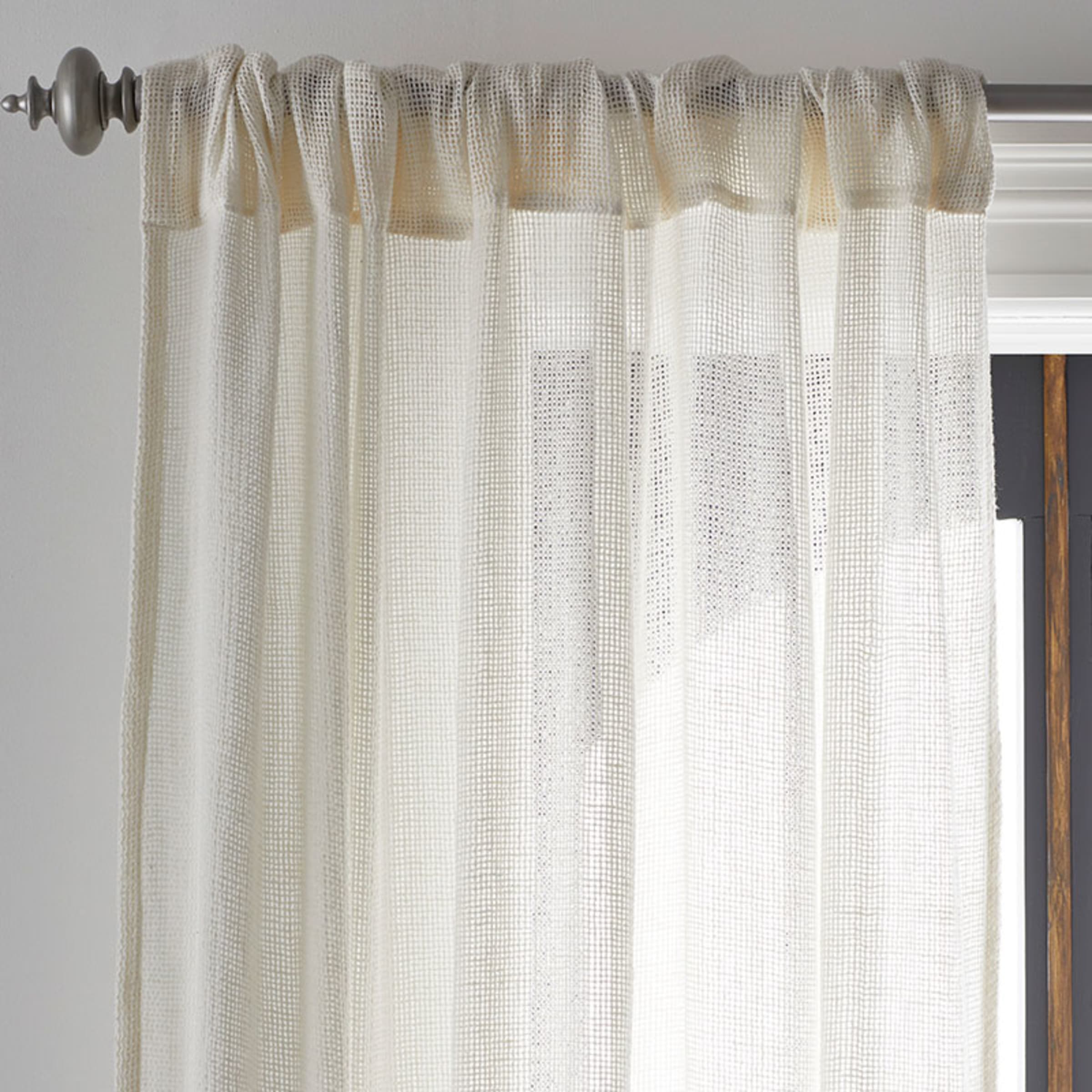 Cotton Linen Open Weave Window Curtain | The Company Store