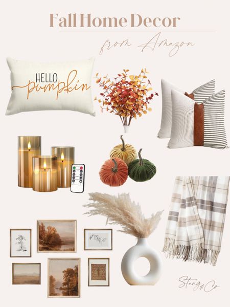 Fall home decor from Amazon. 

Fall throw pillow, fabric pumpkins, led candles, faux fall foliage, fall wall prints, plaid blanket

#LTKstyletip #LTKhome #LTKunder50