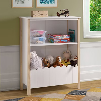 Melbourne Modern White and Natural Solid Wood Finish Kids' Bookcase - Powell | Target