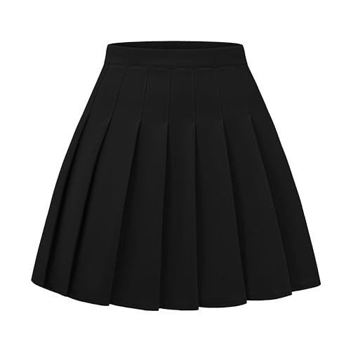 DRESS NICES Women Pleated Skirt A-Line Short Mini Basic Skirt School Uniform Cheerleader Skirts S... | Amazon (US)
