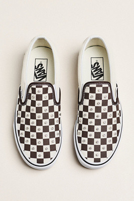 Vans Classic Slip-On Rhinestone Checkerboard Sneakers | Anthropologie (US)