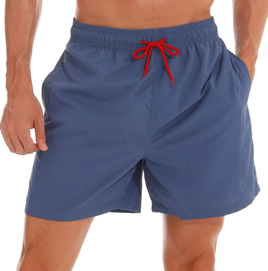 SILKWORLD Men's Swim Trunks Quick Dry Beach Shorts with Pockets | Amazon (US)