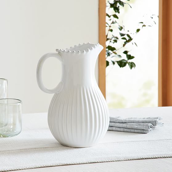 Pearl White Pitcher Pearl White | West Elm (US)