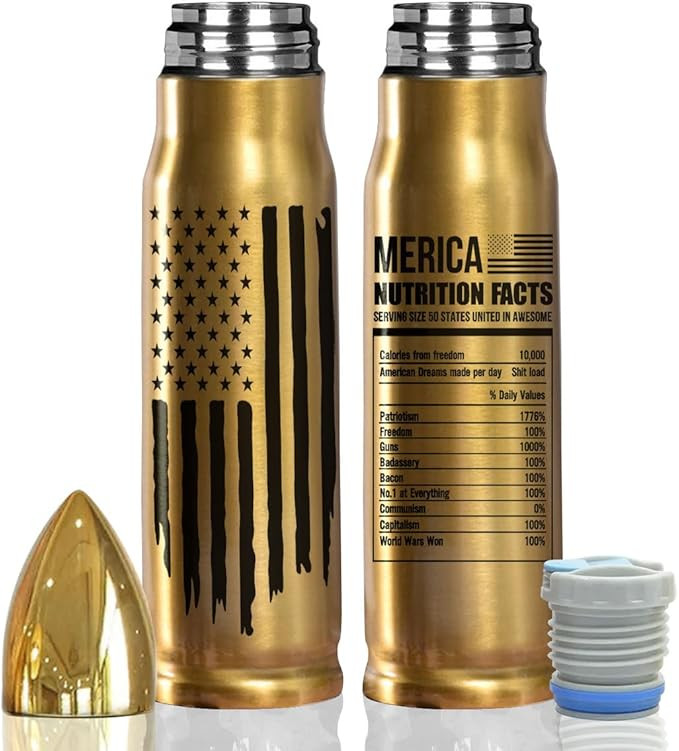 Merica 17oz Stainless Steel Bullet Tumbler - Birthday Gifts for Men - Christmas Gifts for Men Dad... | Amazon (US)