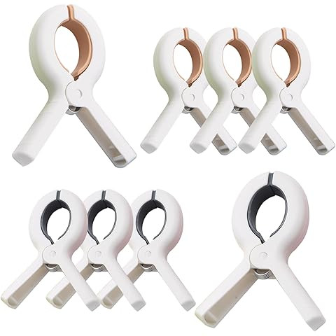 Extra Large Beach Towel Clips 8 Pack, 5.1 Inch Towel Clips for Beach Chairs Cruise Heavy Duty, To... | Amazon (US)