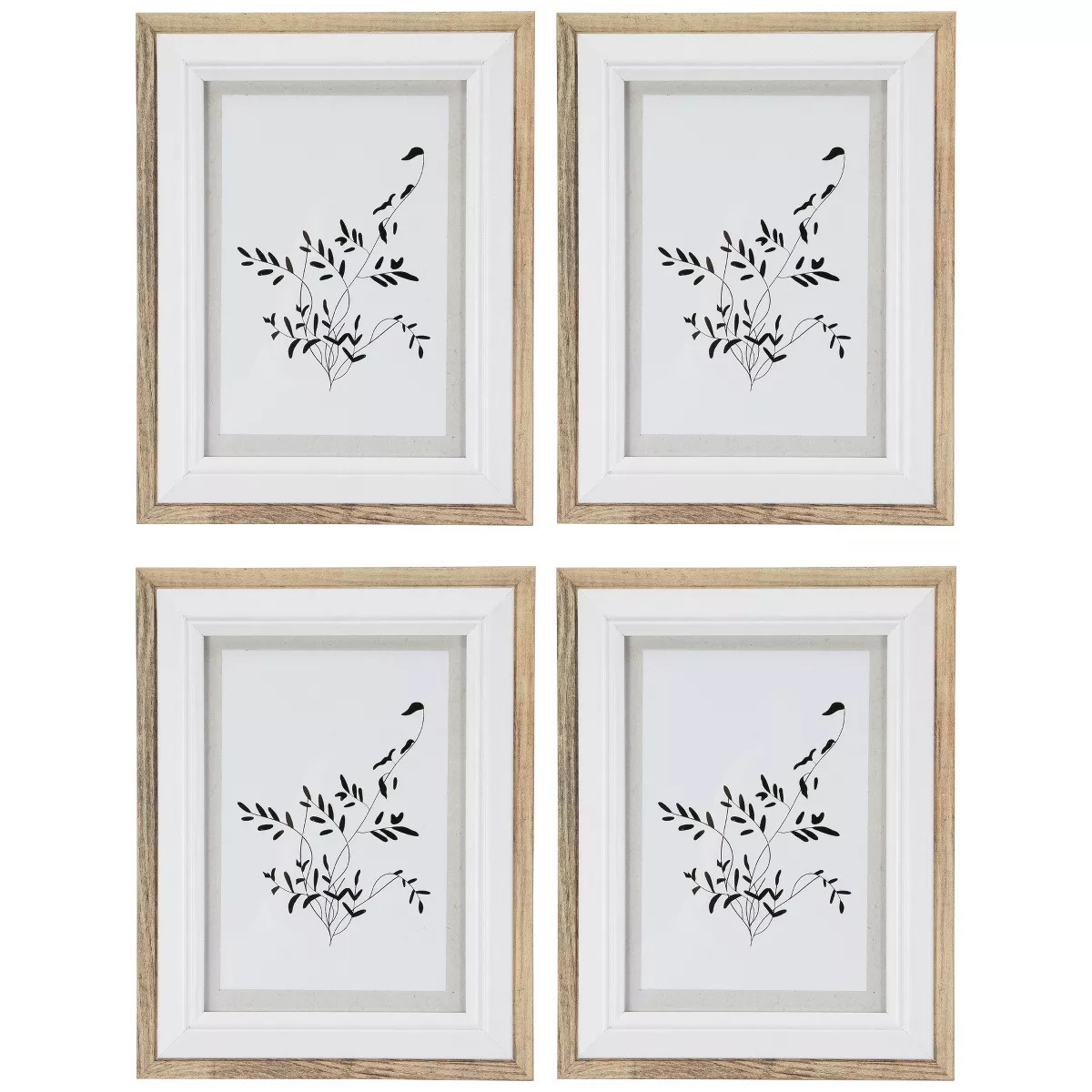 Northlight Wooden Picture Frames for 5" x 7" Photo - Natural and White - Set of 4 | Target