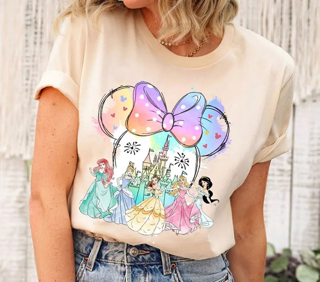 Disneyland Princess Castle Shirt, Disneyland Girl Vacation Shirt, Disneyland Watercolor Tee, Disn... | Etsy (US)