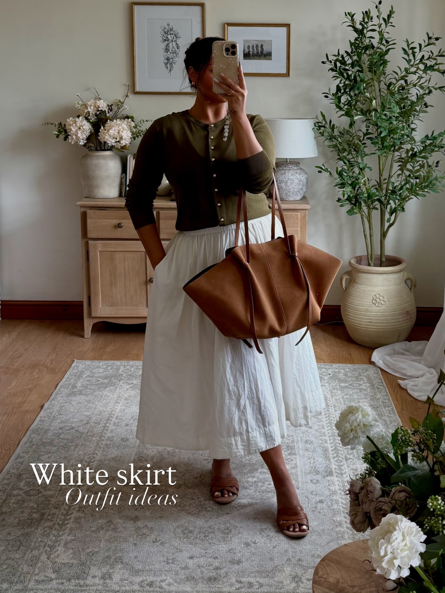 White midi skirt outfits to try this spring/summer ✨🤍🌼 One of my favourite pieces in my wardrobe!!! 

Spring outfits - summer outfits - midsize gal - midsize outfits