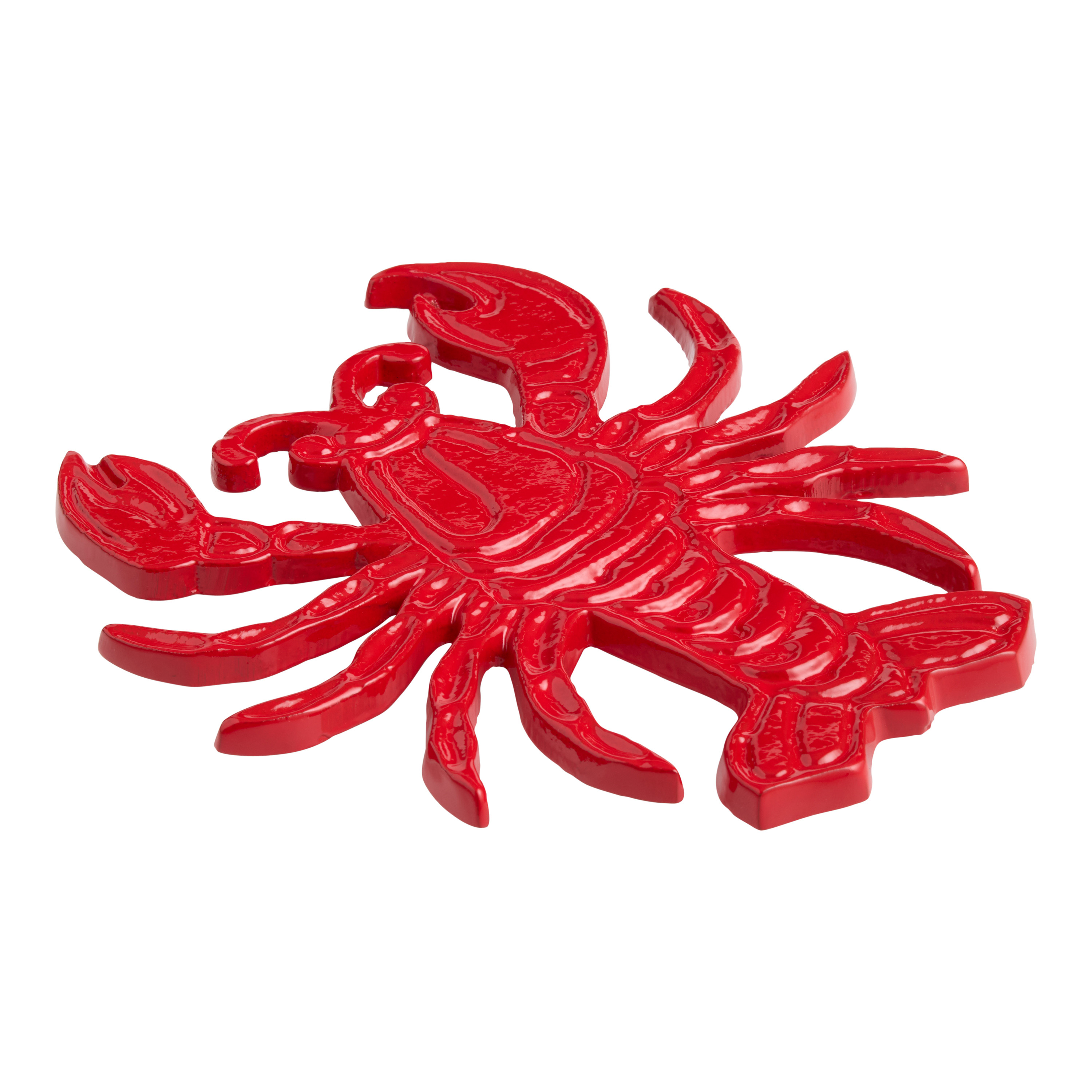 Candy Apple Red Cast Aluminum Lobster Shaped Trivet | World Market