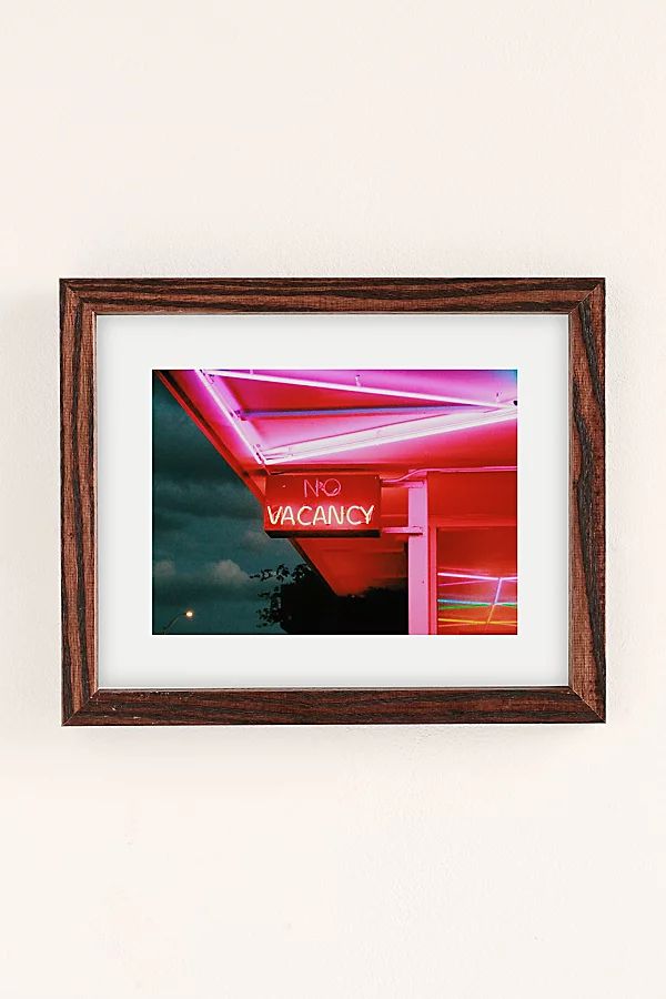Samantha Hearn No Vacancy Neon Sign Art Print | Urban Outfitters (US and RoW)