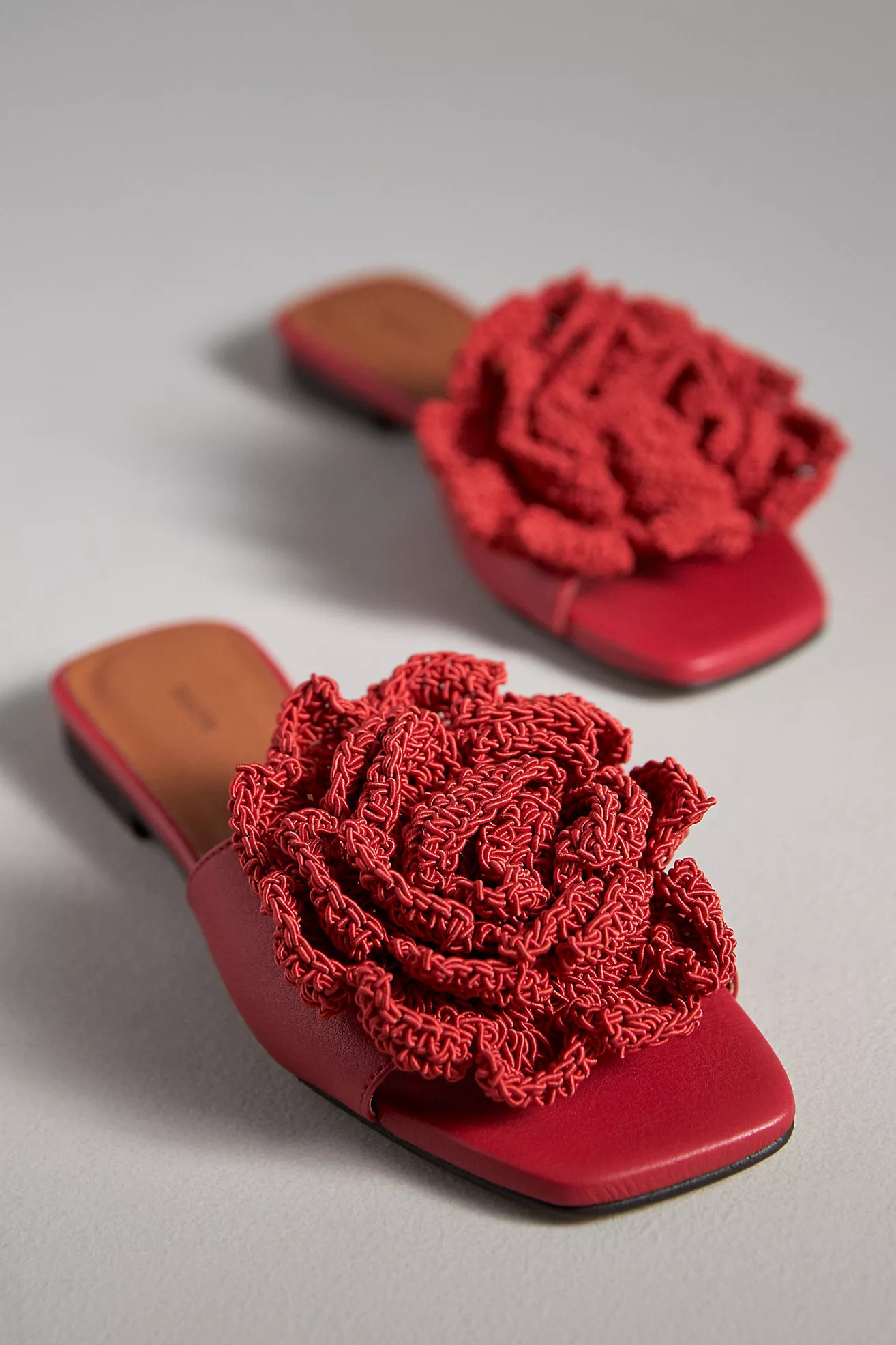 Maeve Crochet Flower Slide Sandals | Anthropologie (US)
