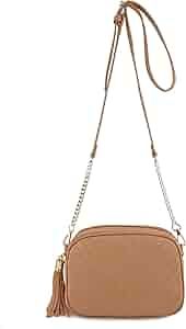 Simple Shoulder Crossbody Bag With Metal Chain Strap And Tassel Top Zipper | Amazon (US)