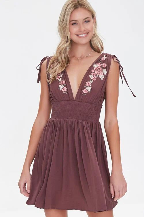 Floral Embroidered Mini Dress | Forever 21 (US)