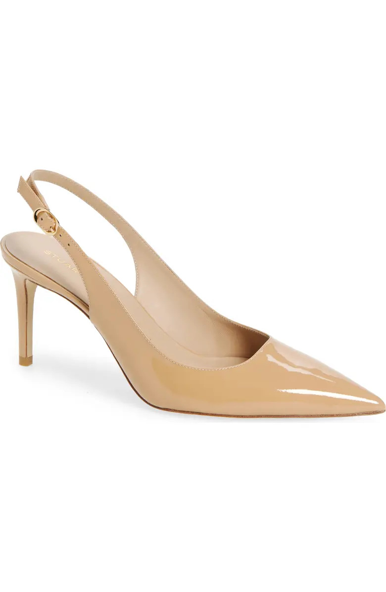 Stuart Weitzman Stuart Power 75 Pointed Toe Slingback Pump (Women) | Nordstrom | Nordstrom