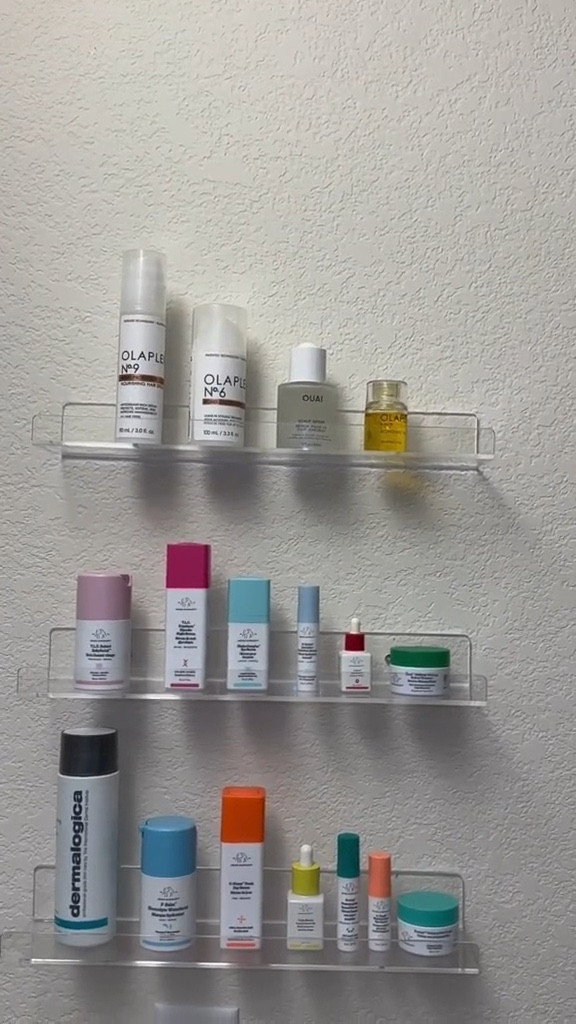 Acrylic shelf for skincare! Looks so aesthetically pleasing and it’s a great way to spot your things in the bathroom.

#LTKhome #LTKbeauty #LTKfindsunder50