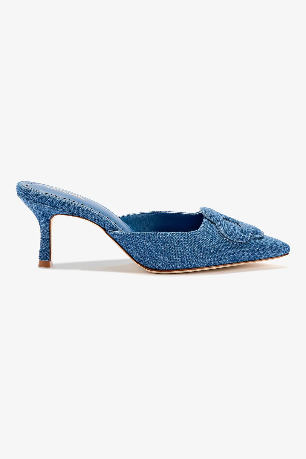 Flora Pump In Blue Stoned Denim | Larroude