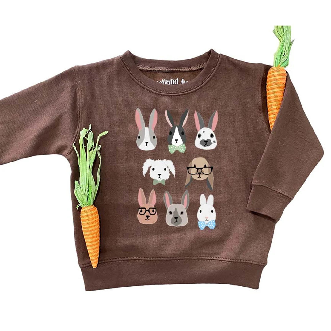 Kids Easter Sweatshirt Toddler Easter Outfit Boys and Girls Bunny Outfit Chocolate Bunnies Baby, ... | Etsy (US)