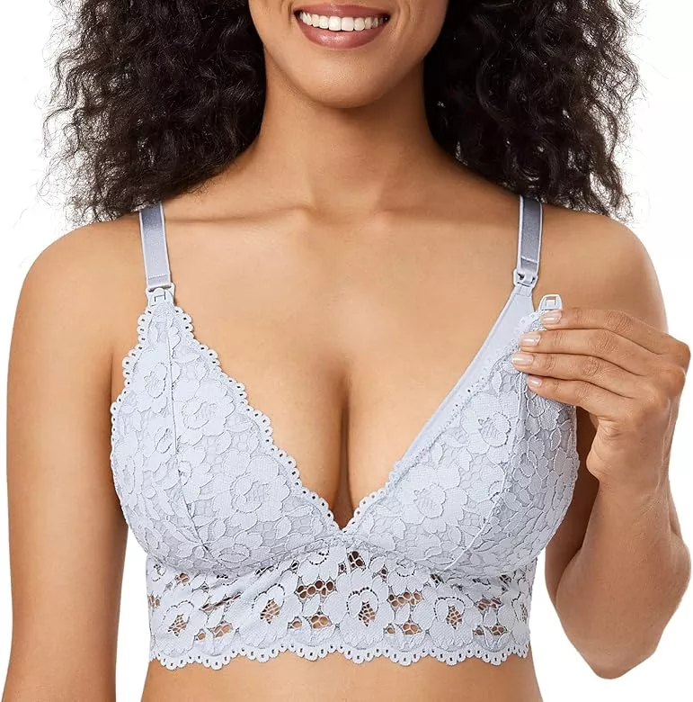 Momanda Maternity Pumping Bra Wirefree Nursing Lace Sexy Hands