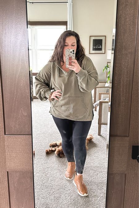 Comfy clothes kind of dreary day. This was my “post gym changed my shirt and shoes and put on more deodorant and a spritz of perfume in the parking lot after my workout to go to storytime at the library” look today. Isn’t it fab? 😂😂

The best thing comfy leggings ever, I have two colors and wish I had a million more pairs. I could live in these bad boys. 

Sweatshirt is discontinued by Aerie, the best oversized sweatshirts are always from them. Name is Barefoot Dreams Sweatshirt if you want to secondhand it. Linking some other oversized cozy hoodies I’ve got my eye on. 

***Aerie sale today! Code APPYDANCE saves 25% off at checkout!

Shoes, same sweet slip on Tennie’s/boot hybrid. Eric gets full credit for these, also could live in them. 

🤎

#LTKmidsize #LTKfindsunder50 #LTKfitness