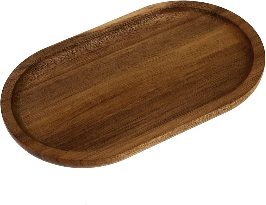 Oval Charcuterie Plates 7.8”×4.6” Wooden Serving Trays Board Decorative Tray Natural Wood Se... | Amazon (US)