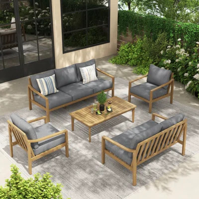7 - Person Outdoor Seating Group With Cushions | Wayfair North America