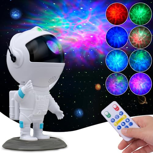 Astronaut Galaxy Projector, Star Projector, Astronaut Light Projector with 8 Colors LED Nebula, Starry Night Light Projector with Remote, Kids Room Decor, Gifts for Kids, Friends, Birthday Game Party | Amazon (US)