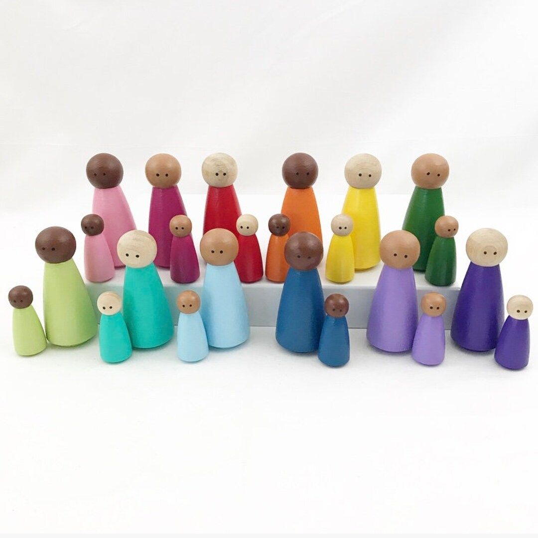 Set of 24 Mamas & Babies Rainbow  tonepretend play open-ended storytelling fantasy dollhouse imag... | Etsy (US)