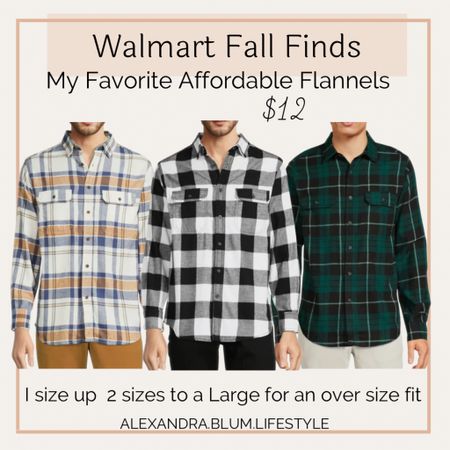 Flannel shirts, jackets, and fleece sized shackets! George Walmart flannel tops! I always size up a size or two for an oversized fit! 

#LTKunder50 #LTKSeasonal #LTKmens