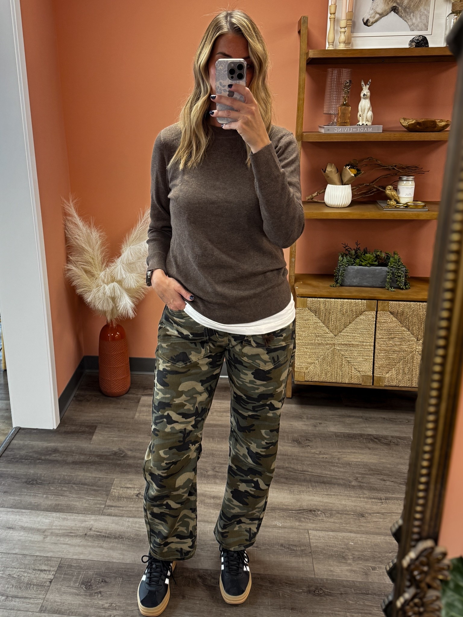 Camo pants always work 🤟🏻

Sweater: medium
Pants: medium 
Layer with any white tshirt

#LTKOver40 #LTKTall #LTKMidsize