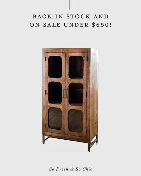 Mango wood glass door display cabinet under $650! Amazing steal for this piece and you can get an additional 15% off with code ARRIVAL15.
-
Library cabinet - wood cabinet - living room decor - bedroom decor - glass door bookshelf - sale wood cabinet - tall wood cabinet 

#LTKhome #LTKsalealert