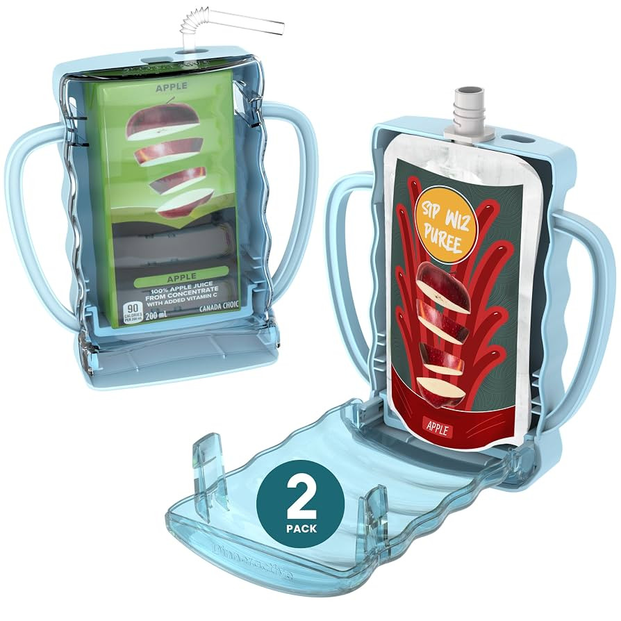 Dinneractive Sip Wiz - Baby Pouch Holder No Squeeze Pouch Food Pouches & Juice Box Holder - Anti-... | Amazon (US)