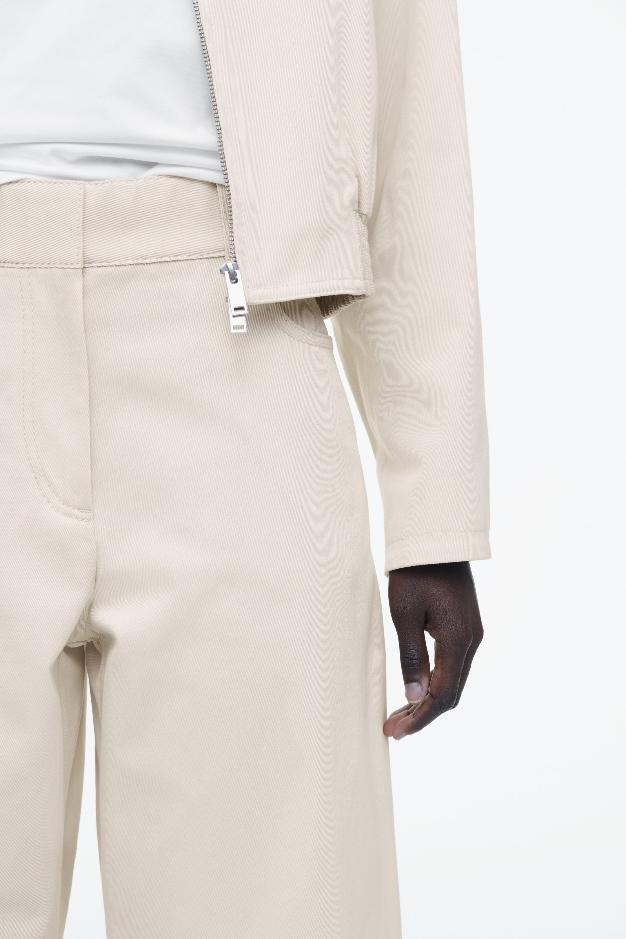 WIDE-LEG COTTON PANTS - LIGHT BEIGE | COS | COS (AU)