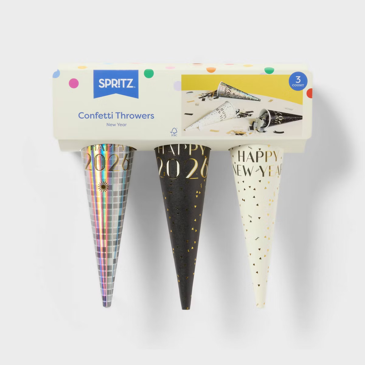 3ct New Year's Eve Confetti Thrower - Spritz™ | Target