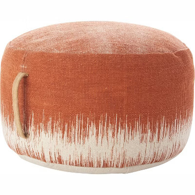 Nourison Life Styles Stonewash Drum Clay Pouf - 20" x 20" | Target