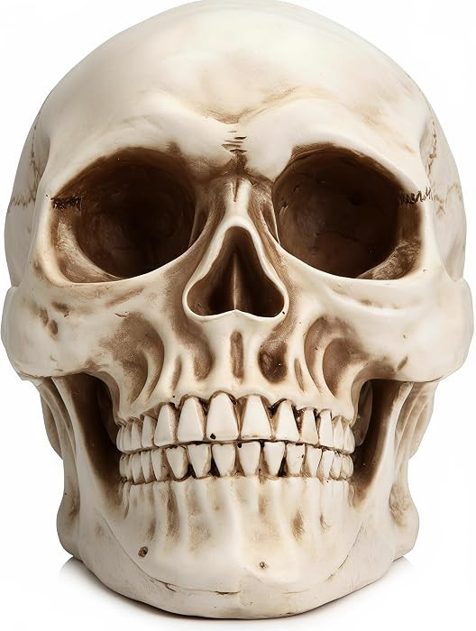 Halloween Skull Decoration - Realistic 7.9 Inch Life Size Skeleton Head Prop for Indoor & Outdoor... | Amazon (US)